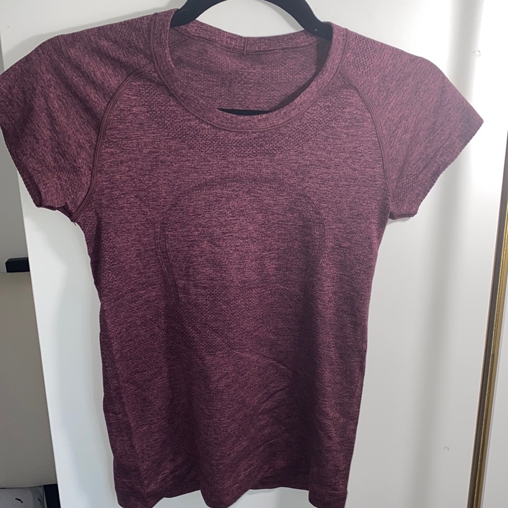 Lululemon swiftly short sleeve sz 4 misty merlot
